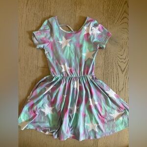 Colorful Star Patterned Kids Dress